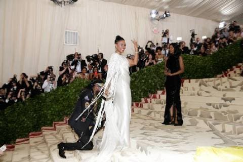 Chainz and Kesha Ward arrive on the red carpet at The Metropolitan Museum of Art s Costume Institute Benefit Heavenly Bodies: Fashion and the Catholic Imagination at Metropolitan Museum of Art in New York City on May 7, 2018.  NYP20180507359 JOHNxANGELILLO