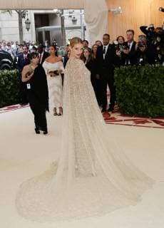 Rosie Huntington-Whiteley arrives on the red carpet at The Metropolitan Museum of Art s Costume Institute Benefit Heavenly Bodies: Fashion and the Catholic Imagination at Metropolitan Museum of Art in New York City on May 7, 2018.  NYP20180507353 JOHNxANGELILLO