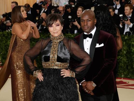 Kris Jenner and Corey Gamble arrive on the red carpet at The Metropolitan Museum of Art s Costume Institute Benefit Heavenly Bodies: Fashion and the Catholic Imagination at Metropolitan Museum of Art in New York City on May 7, 2018.  NYP20180507332 JOHNxANGELILLO