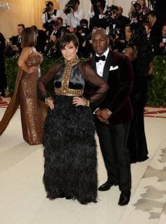 Kris Jenner and Corey Gamble arrive on the red carpet at The Metropolitan Museum of Art s Costume Institute Benefit Heavenly Bodies: Fashion and the Catholic Imagination at Metropolitan Museum of Art in New York City on May 7, 2018.  NYP20180507333 JOHNxANGELILLO