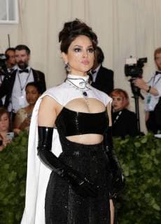 Eiza Gonzalez arrives on the red carpet at The Metropolitan Museum of Art s Costume Institute Benefit Heavenly Bodies: Fashion and the Catholic Imagination at Metropolitan Museum of Art in New York City on May 7, 2018.  NYP20180507339 JOHNxANGELILLO