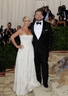 Julia Carey and James Corden arrive on the red carpet at The Metropolitan Museum of Art s Costume Institute Benefit Heavenly Bodies: Fashion and the Catholic Imagination at Metropolitan Museum of Art in New York City on May 7, 2018.  NYP20180507382 JOHNxANGELILLO