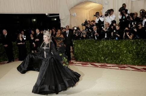 Madonna arrives on the red carpet at The Metropolitan Museum of Art s Costume Institute Benefit Heavenly Bodies: Fashion and the Catholic Imagination at Metropolitan Museum of Art in New York City on May 7, 2018.  NYP20180507794 JOHNxANGELILLO