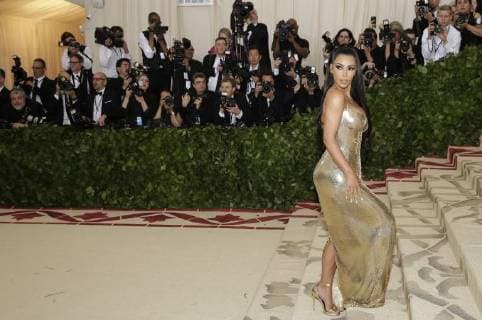Kimberly Kardashian West arrives on the red carpet at The Metropolitan Museum of Art s Costume Institute Benefit Heavenly Bodies: Fashion and the Catholic Imagination at Metropolitan Museum of Art in New York City on May 7, 2018.  NYP20180507801 JOHNxANGELILLO