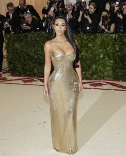 Kimberly Kardashian West arrives on the red carpet at The Metropolitan Museum of Art s Costume Institute Benefit Heavenly Bodies: Fashion and the Catholic Imagination at Metropolitan Museum of Art in New York City on May 7, 2018.  NYP20180507805 JOHNxANGELILLO