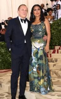 May 7, 2018 - New York, N.Y, USA - SALMA HAYEK, FRANCOIS HENRI PINAULT attend the Metropolitan Museum of Art Costume Institute Benefit with exhibition of Heavenly Bodies: Fashion and the Catholic Imagination .The Met Museum, NYC.May 7, 2018.Photos by , Globe Photos Inc. New York USA - ZUMAms4_ 20180507_zaa_ms4_036 Copyright: xSoniaxMoskowitzx
