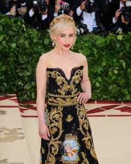 May 7, 2018 - New York, NY, U.S. - 07 May 2018 - New York, New York - Emilia Clarke. 2018 Metropolitan Museum of Art Costume Institute Gala: Heavenly Bodies: Fashion and the Catholic Imagination. Photo Credit: Christopher Smith AdMedia New York U.S. - ZUMAa123 20180507_zaa_a123_005 Copyright: xChristopherxSmithAdmediax