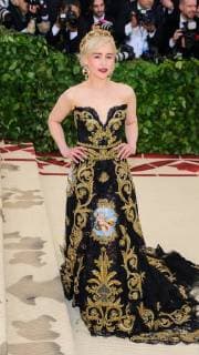 May 7, 2018 - New York, NY, U.S. - 07 May 2018 - New York, New York - Emilia Clarke. 2018 Metropolitan Museum of Art Costume Institute Gala: Heavenly Bodies: Fashion and the Catholic Imagination. Photo Credit: Christopher Smith AdMedia New York U.S. - ZUMAa123 20180507_zaa_a123_024 Copyright: xChristopherxSmithAdmediax