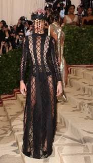 May 7, 2018 - New York, N.Y, USA - CARA DELEVINGNE attends the Metropolitan Museum of Art Costume Institute Benefit with exhibition of Heavenly Bodies: Fashion and the Catholic Imagination .The Met Museum, NYC.May 7, 2018.Photos by , Globe Photos Inc. New York USA - ZUMAms4_ 20180507_zaa_ms4_094 Copyright: xSoniaxMoskowitzx