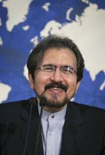 (180507) -- TEHRAN, May 7, 2018 -- Iran s Foreign Ministry spokesman Bahram Qasemi reacts during a press conference in Tehran, capital of Iran, on May 7, 2018. Bahram Qasemi said Monday that withdrawal from Iranian international nuclear deal is not as easy as it may seem. ) IRAN-TEHRAN-FOREIGN MINISTRY-NUCLEAR DEAL AhmadxHalabisaz 