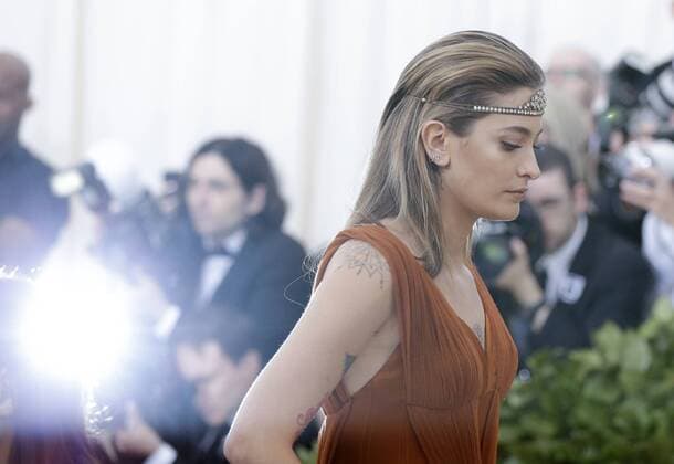Paris Jackson arrives on the red carpet at The Metropolitan Museum of Art s Costume Institute Benefit Heavenly Bodies: Fashion and the Catholic Imagination at Metropolitan Museum of Art in New York City on May 7, 2018.  NYP20180507763 JOHNxANGELILLO