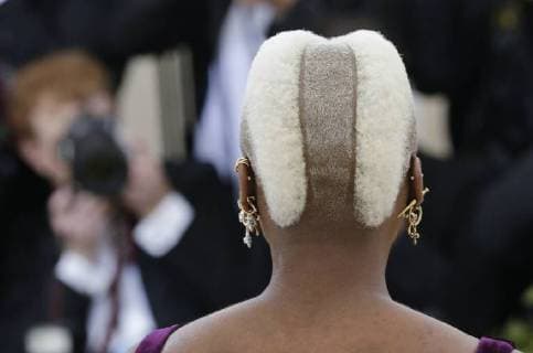 Cynthia Erivo arrives on the red carpet at The Metropolitan Museum of Art s Costume Institute Benefit Heavenly Bodies: Fashion and the Catholic Imagination at Metropolitan Museum of Art in New York City on May 7, 2018.  NYP20180507826 JOHNxANGELILLO