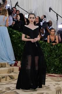 May 7, 2018 - New York, NY, U.S. - 07 May 2018 - New York, New York - Lily Collins. 2018 Metropolitan Museum of Art Costume Institute Gala: Heavenly Bodies: Fashion and the Catholic Imagination. Photo Credit: Christopher Smith AdMedia New York U.S. - ZUMAa123 20180507_zaa_a123_301 Copyright: xChristopherxSmithAdmediax