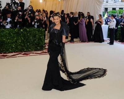May 7, 2018 - New York, NY, U.S. - 07 May 2018 - New York, New York - Bella Hadid. 2018 Metropolitan Museum of Art Costume Institute Gala: Heavenly Bodies: Fashion and the Catholic Imagination. Photo Credit: Christopher Smith AdMedia New York U.S. - ZUMAa123 20180507_zaa_a123_314 Copyright: xChristopherxSmithAdmediax