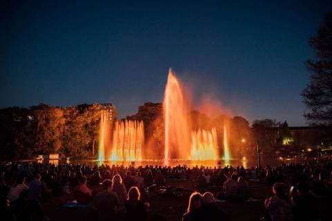 Hamburg 7 May 2018 Water light concert in Hamburg Planten un Blomen