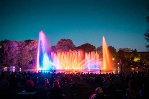 Hamburg 7 May 2018 Water light concert in Hamburg Planten un Blomen
