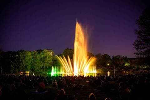 Hamburg 7 May 2018 Water light concert in Hamburg Planten un Blomen