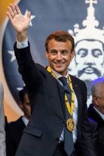 Presentation of the International Charlemagne Prize to Aachen 10 05 2018 The French President Emmanuel Macron at the presentation of the International Charlemagne Prize to Aachen on 10 05 2018 Aacgeb NRW Germany
