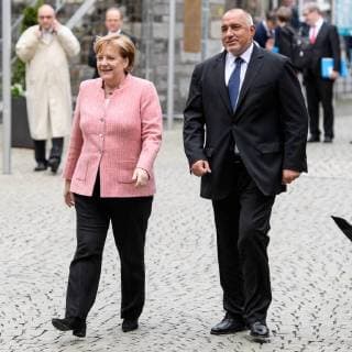 Presentation of the International Charlemagne Prize to Aachen 10 05 2018 Federal Chancellor Dr Angela Merkel and Boyko Borissow Prime Minister of Bulgaria at the presentation of the International Charlemagne Prize to Aachen on 10 05 2018 Aacgeb NRW Germany