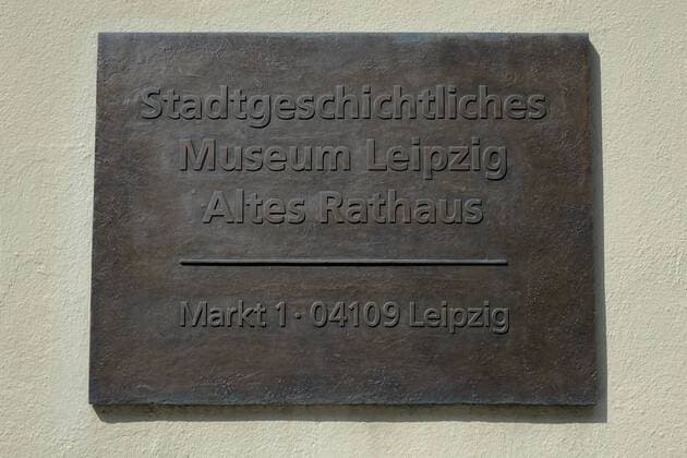 Tafel at the Stadtgeschichtliches Museum Leipzig Tafel at the Stadtgeschichtliches Museum Leipzig 29 04 2018 Leipzig Naschmarkt Saxony At the back of the Old Town Hall in Leipzig is the City History Museum