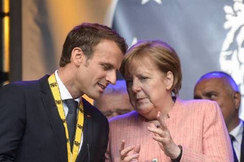 Presentation of the Charlemagne Prize 2018 to Emmanuel Macron Picture shows the German Chancellor Angela Merkel 2018 Presentation of the Charlemagne Prize 2018 to Emmanuel Macron