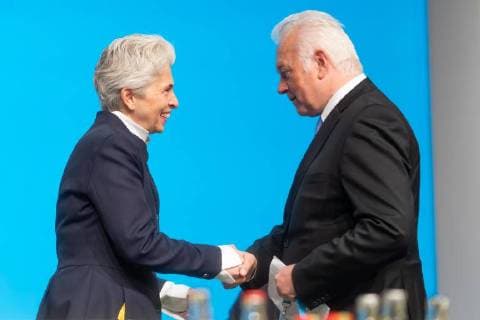 12.05.2018, Berlin, Deutschland, GER, 69.Ordentlicher Bundesparteitag der Freien Demokraten (FDP), Innovation Nation, Marie-Agnes Strack-Zimmermann, Wolfgang Kubicki *** 12 05 2018 Berlin Germany GER 69 Ordinary Federal Party of the Free Democrats FDP Innovation Nation Marie Agnes Strack Carpenter Wolfgang Kubicki