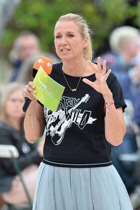 ZDF Fernsehgarten on 13 05 2018 on the Mainz Lerchenberg in Mainz Andrea Kiewel German television presenter xTTx