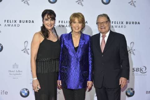 Christa Maar with partner Eckhard Alt Director Felix Burda Foundation German Canadian opera Singer Anna Maria Kaufmann Arrival for the award ceremony and honor of the 15 Felix Burda Award at the Hotel Adlon Kempinski in Berlin on 13 05 2018