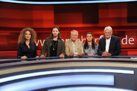 Die Gäste der ARD Talkshow Hart aber fair am 14.05.2018 in Köln mit dem Thema Wie kann das noch sein: Judenhass in Deutschland? Melody Sucharewicz , l-r Gil Ofarim, Uwe Karsten Heye, Lamya Kaddor, Dietmar Ossenberg. *** The guests of the ARD Talkshow Hart but fair on 14 05 2018 in Cologne with the topic How can this still be Jew-hatred in Germany Melody Sucharewicz for Gil Ofarim Uwe Karsten Heye Lamya Kaddor Dietmar Ossenberg