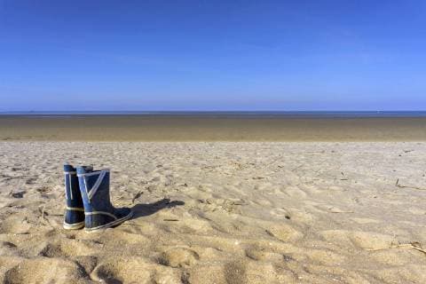 Gummistiefel am Watt, Deutschland, Schleswig-Holstein, Schleswig-Holsteinisches Wattenmeer Nationalpark rubber boot at the wadden sea, Germany, Schleswig-Holstein, Schleswig-Holstein Wadden Sea National Park BLWS481420 Copyright: xblickwinkel McPHOTO U.xGernhoeferx
