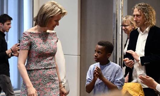 Queen Mathilde of Belgium pictured during a ceremony to award the Queen Mathilde Award 2018, in Brussels, Wednesday 16 May 2018. The winner of the Queen Mathilde award is selected by a youth jury from one of the thirteen Queen Mathilde Foundation projects.  ERICxLALMAND 05346898
