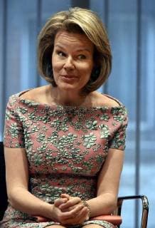 Queen Mathilde of Belgium pictured during a ceremony to award the Queen Mathilde Award 2018, in Brussels, Wednesday 16 May 2018. The winner of the Queen Mathilde award is selected by a youth jury from one of the thirteen Queen Mathilde Foundation projects.  ERICxLALMAND 05346895