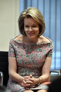 Queen Mathilde of Belgium pictured during a ceremony to award the Queen Mathilde Award 2018, in Brussels, Wednesday 16 May 2018. The winner of the Queen Mathilde award is selected by a youth jury from one of the thirteen Queen Mathilde Foundation projects  ERICxLALMAND 05346907
