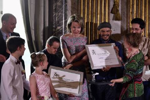 Queen Mathilde of Belgium pictured during a ceremony to award the Queen Mathilde Award 2018, in Brussels, Wednesday 16 May 2018. The winner of the Queen Mathilde award is selected by a youth jury from one of the thirteen Queen Mathilde Foundation projects  ERICxLALMAND 05346934
