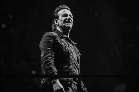 U2 performing live on the Experience + Innocence Tour at The Forum in Los Angeles, CA USA on May 16, 2018. Copyright: xKevinxEstradax