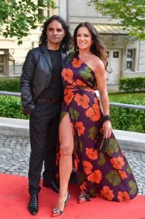 Christine NEUBAUER Actress with friend Jose CAMPOS Red Carpet Red Carpet Bavarian Television Award 2018 on 18 05 2018