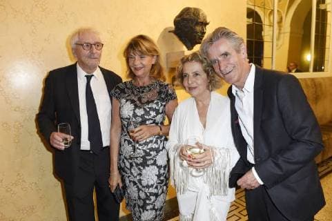 Günther Maria Halmermit wife Claudia Halmer and Michaela May with husband Bernd Schadewald at the presentation of the 30 Bavarian Television Award 2018 at the Prinzregententheater Munich 18 05 2018 Foto:xF.xKernx xFuturexImage