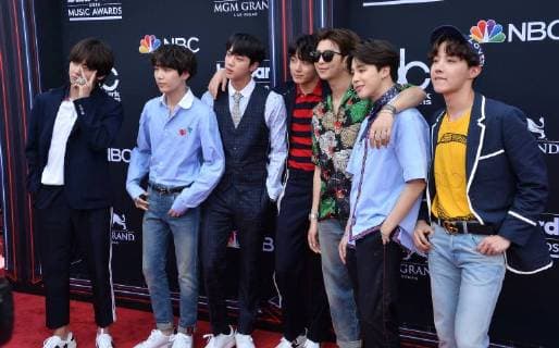 Boy Band BTS arrives for the 2018 Billboard Music Awards at MGM Grand Garden Arena on May 20, 2018 in Las Vegas, Nevada.  LAV20180520355 JIMxRUYMEN