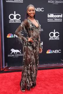 Justine Skye arriving at the Billboard Music Awards in Las Vegas, Nevada - May 20, 2018 - Billboard Music Awards 2018, Las Vegas Nevada United States MGM Grand Garden Arena  Copyright: xScooterx h_00511328