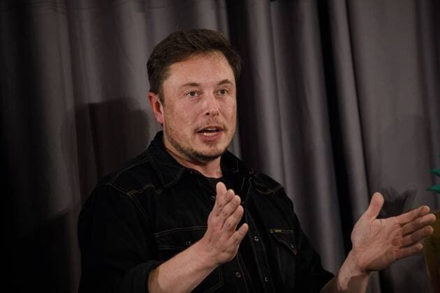 May 17, 2018 - Los Angeles, California, U.S. - Elon Musk, co-founder and chief executive officer of Tesla Inc., speaks during a Boring Co. event in Los Angeles, California, U.S., on Thursday, May 17, 2018. Musk held the event at the Leo Baeck Temple to build public support for a 2.7-mile tunnel the creator of Space X and Tesla hopes to build in West Los Angeles. Â© 2018 Patrick T. Fallon Los Angeles U.S. - ZUMAf72_ 20180517_zaf_f72_518 Copyright: xPatrickxFallonx