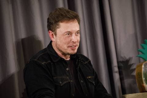 May 17, 2018 - Los Angeles, California, U.S. - Elon Musk, co-founder and chief executive officer of Tesla Inc., speaks during a Boring Co. event in Los Angeles, California, U.S., on Thursday, May 17, 2018. Musk held the event at the Leo Baeck Temple to build public support for a 2.7-mile tunnel the creator of Space X and Tesla hopes to build in West Los Angeles. Â© 2018 Patrick T. Fallon Los Angeles U.S. - ZUMAf72_ 20180517_zaf_f72_526 Copyright: xPatrickxFallonx