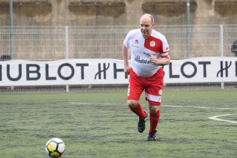 Entertainment Bilder der Woche KW21 Entertainment Bilder der Tages Menton, France 22.05.2015 Football match of the Star Team of Monte Carlo against the national drivers. in the picture: Louis Doucret, Marie Lors  Copyright: xManuelexMangiarottix xIPAx xManuelexMangiarottix