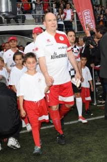 Menton, France 22.05.2015 Football match of the Star Team of Monte Carlo against the national drivers. in the picture: Louis Doucret, Marie Lors  Copyright: xManuelexMangiarottix xIPAx xManuelexMangiarottix