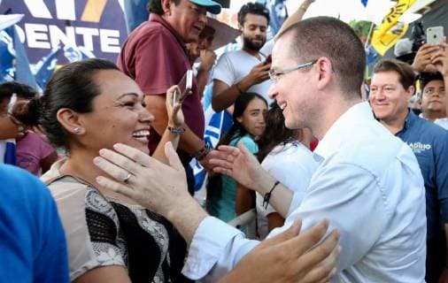 May 22, 2018 - EUM20180521POL12.JPG.COLIMA, Col., ElectionsElecciones-Anaya.- El candidato a la Presidencia de la Republica por la coalicion Por Mexico al Frente, Ricardo Anaya Cortes, encabeza mitin este 22 de mayo 2018, en el Modulo Empresarial de la Feria de Colima, como parte de sus actividades proselitistas. Foto: Agencia EL UNIVERSALAriel OjedaMAR.  - ZUMAu78_ 20180522_zaf_u78_581 Copyright: xElxUniversalx