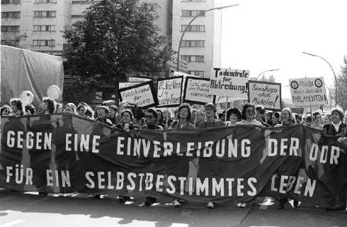 Womens demonstration against a reunification of Germany Germany Berlin in 11 September 1990