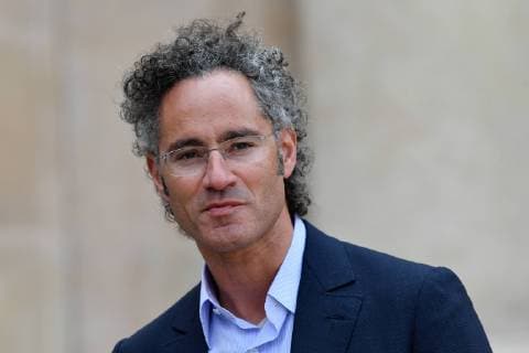 May 23, 2018 - Paris, France - CEO of Palantir Alex Karp speaks to the press as he leaves the Elysee Palace in Paris, on May 23, 2018 after the Tech for Good summit, in Paris, France, on May 23, 2018. Paris France  - ZUMAn230 20180523_zaa_n230_1383 Copyright: xJulienxMattiax