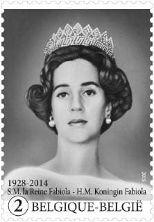 ATTENTION EDITORS - HAND OUT PICTURES - EDITORIAL USE ONLY - BRUSSELS, BELGIUM: Hand out picture released on Wednesday 28 January 2015, by bpost shows a postage stamp issued by Belgian postal company bpost in honour of Queen Fabiola. Queen Fabiola passed away on December 5th 2014. HANDxOUTxBPOST  x72207734x