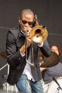 May 25, 2018 - Napa, California, U.S - TROY ANDREWS of Trombone Shorty and Orleans Avenue during BottleRock Music Festival at Napa Valley Expo in Napa, California Napa U.S. - ZUMAs135 20180525_zap_s135_565 Copyright: xDanielxDeSloverx