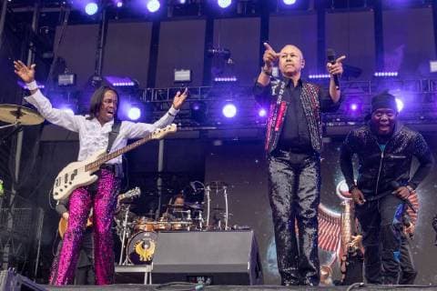 May 25, 2018 - Napa, California, U.S - VERDINE WHITE, RALPH JOHNSON and PHILIP BAILEY of Earth, Wind and Fire during BottleRock Music Festival at Napa Valley Expo in Napa, California Napa U.S. - ZUMAs135 20180525_zap_s135_597 Copyright: xDanielxDeSloverx