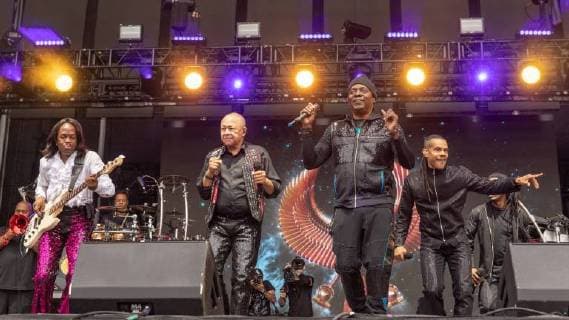 May 25, 2018 - Napa, California, U.S - VERDINE WHITE, RALPH JOHNSON, PHILIP BAILEY and B. DAVID WHITWORTH of Earth, Wind and Fire during BottleRock Music Festival at Napa Valley Expo in Napa, California Napa U.S. - ZUMAs135 20180525_zap_s135_598 Copyright: xDanielxDeSloverx